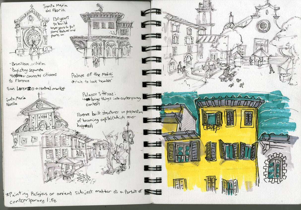 A journal sketch page.